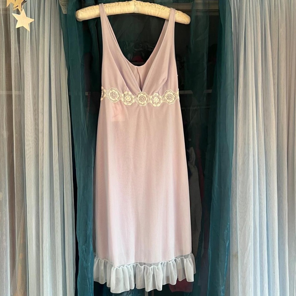 1970s Vintage Lavender Slip Dress